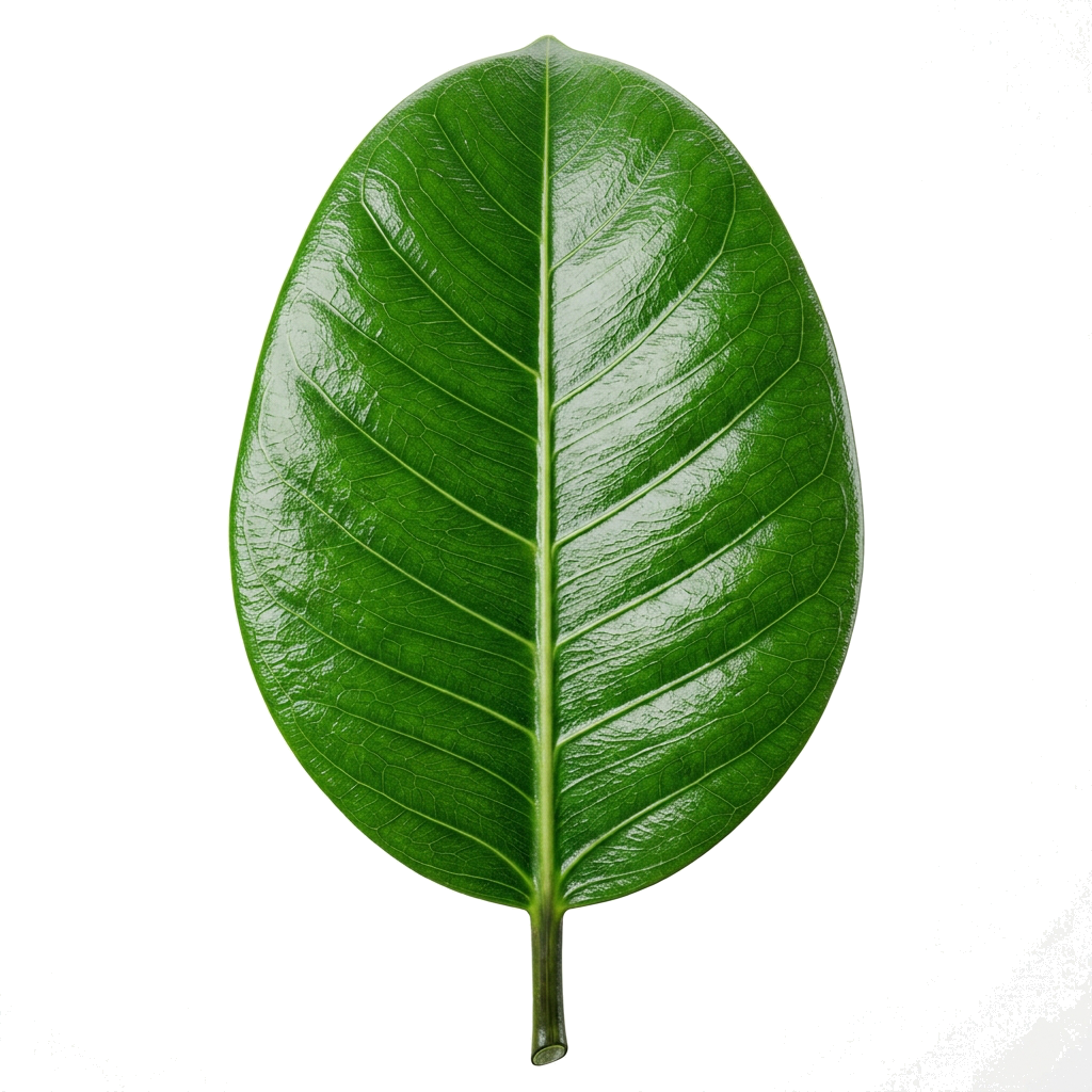 Real Forward-Facing Botanical Leaf